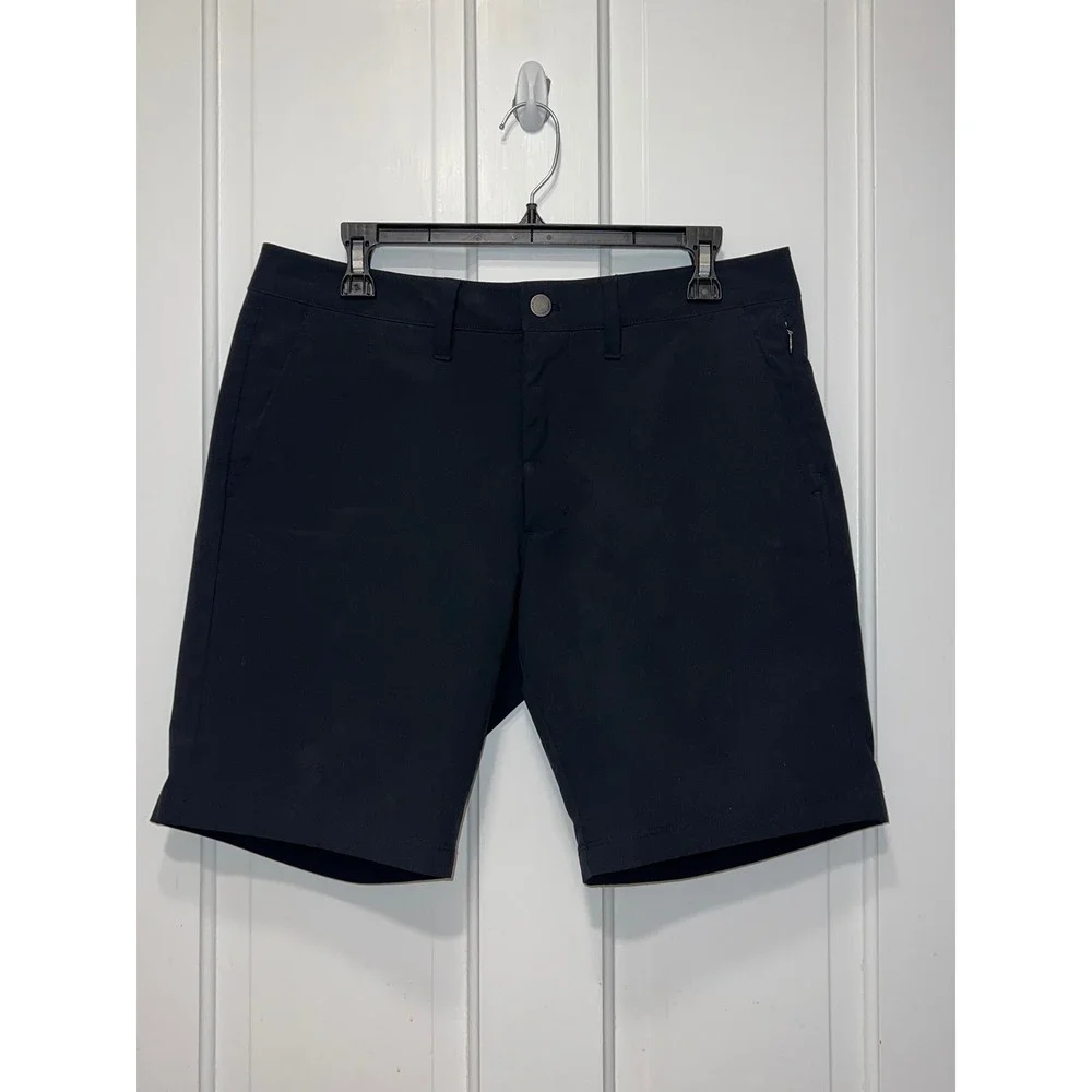 UNTUCKit Chancellor Shorts Mens W32 Black Regular Fit 40499 Technical Polyester